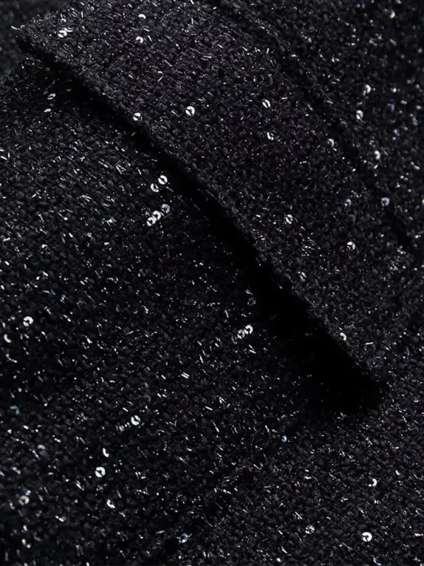 Nlzgmsj Women Shiny Sequin Jacket Y2k Gold Color Stand Collar Long Sleeve Short Coat Autumn Winter Ladies High Streetwear - Image 6