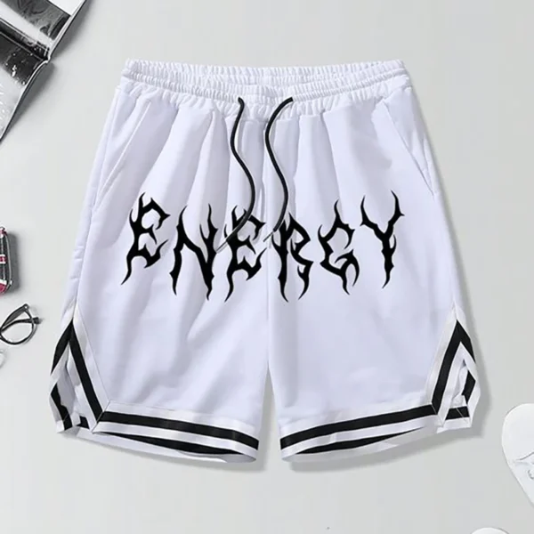 Men's Alphanumeric Print Casual Shorts Fashion Trend All-in-one Style Shorts Outdoor Sports Jogging Fitness Loose Shorts