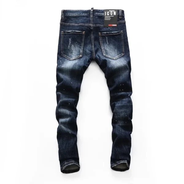 European Fashion Brand Men Italy Jeans Pants Design Cool Top Jeans Men Slim Jeans Denim Trousers Blue Hole Pants Jeans for Men - Image 2