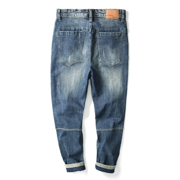 KSTUN Jeans Men Harem Pants Stretch Retro Blue Loose Fit Patchwork Streetwear Men's Trousers Casual Denim Pants Hip Hop Vintage - Image 2
