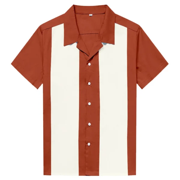 Vertical Striped Shirt Men Short Sleeve Work Men's Bowling Shirts for Men Cotton Summer Blouse Men Plus Size Male Clothing - Image 5