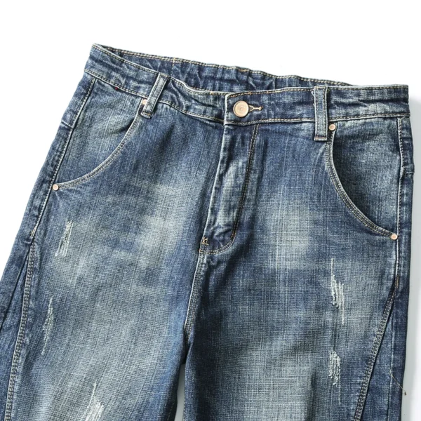 KSTUN Jeans Men Harem Pants Stretch Retro Blue Loose Fit Patchwork Streetwear Men's Trousers Casual Denim Pants Hip Hop Vintage - Image 3
