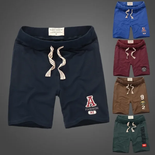 2018 new summer shorts men breathable Embroidery 100% cotton Retro beach short male