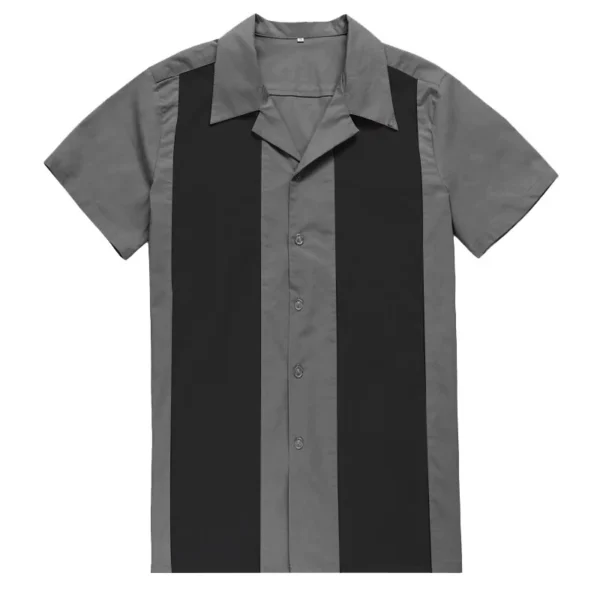 Vertical Striped Shirt Men Short Sleeve Work Men's Bowling Shirts for Men Cotton Summer Blouse Men Plus Size Male Clothing - Image 3