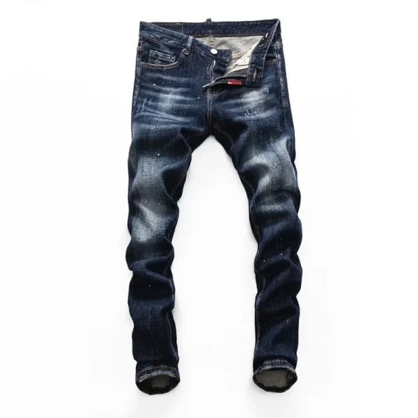 European Fashion Brand Men Italy Jeans Pants Design Cool Top Jeans Men Slim Jeans Denim Trousers Blue Hole Pants Jeans for Men