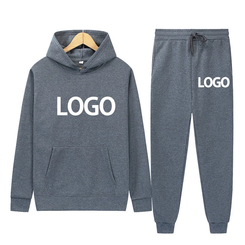 Customized Printed Men Women Tracksuit Hooded Sweatshirts and Jogger Pants High Quality Unisex Daily Casual Sports Hoodies Suit - Image 3