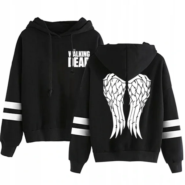 Fashion Stripe Hoodie Women Men Sweater Harajuku The Walking Dead Print Hoodie Personality Hoodie Streetwear Tops