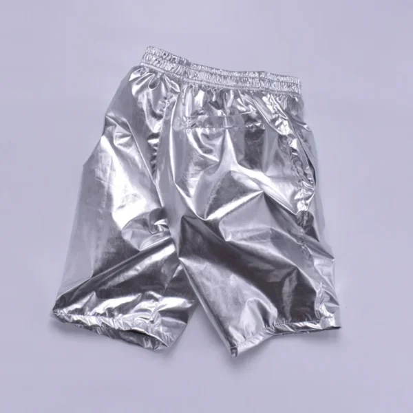 Plus size 8XL Summer Men Loose Silver Shorts male Casual Shiny jogger sweatpants Men Motorcycle Metallic Short Pants A9051 - Image 4