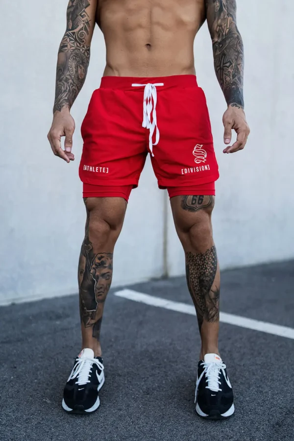 Men Fitness Bodybuilding Shorts Gyms Workout Male Breathable 2 In 1 Double-deck Quick Dry Sportswear Jogger New Beach Shorts Men - Image 4