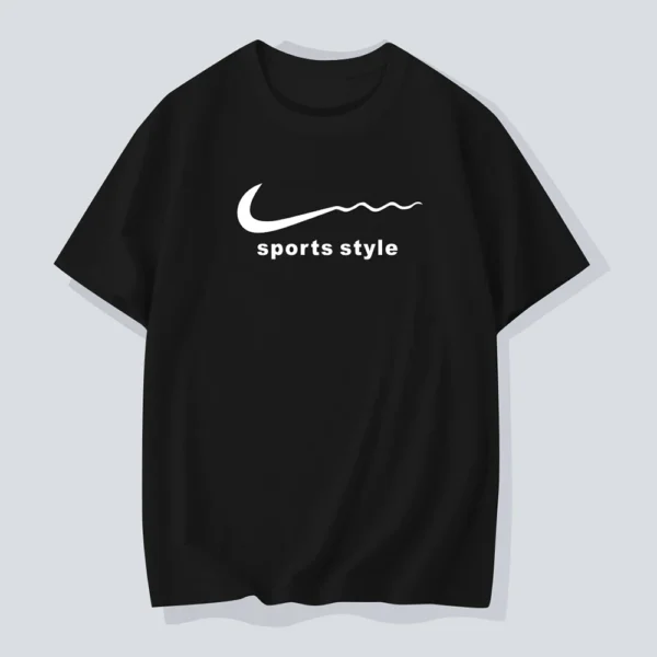 Men's High-quality Summer Fashionable Casual Loose Letter Printed Sports Round Neck Short Sleeved T-shirt Tops Soft