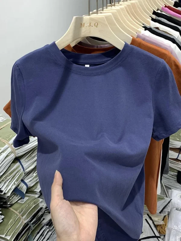 Women T Shirt Girls T-Shirt Woman Clothes Tops Cotton Tshirt Female Short Sleeve Spring Tee Sexy Y2k Top White - Image 6