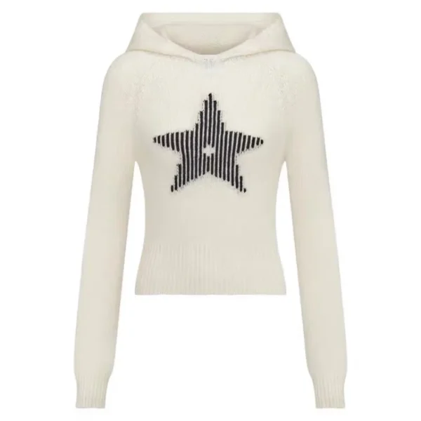 Autumn Winter New Fashion Chic Jacquard Hooded Pullovers Women Clothing Vintage Commute Slim Short Style Knitted Sweaters - Image 4