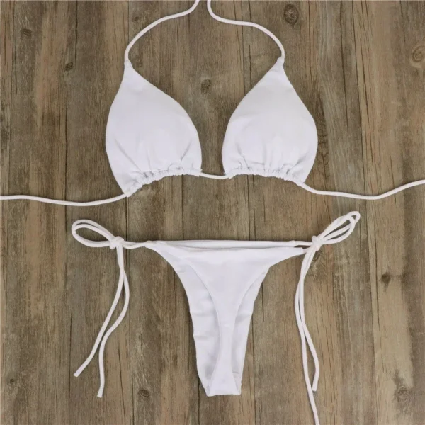 Women Bikini Set Sexy Side Tie Thong Swimsuit Bandage Style Brazilian Swimwear Ultrathin Bra & Brief Sets Erotic Lingerie Set - Image 4