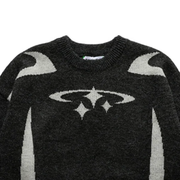 BIG PROMOTION Y2K retro sweater in autumn and winter Y2K star pattern sweater winter Harajuku sweater unisex aesthetic clothes - Image 5