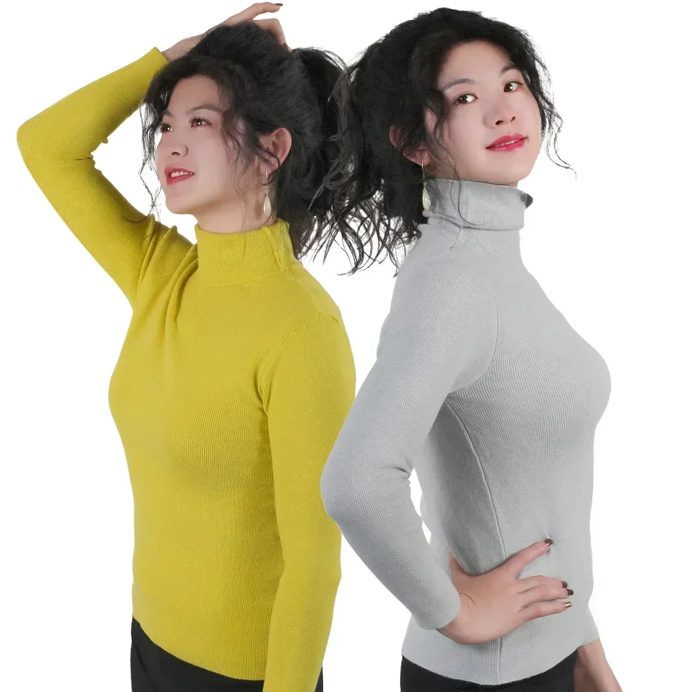 Women Sweater Winter Warm High Collar Knitwear Long Sleeve Slim Jumpers Woman Thermal Tops Clothes Pullover Turtleneck Sweaters - Image 6