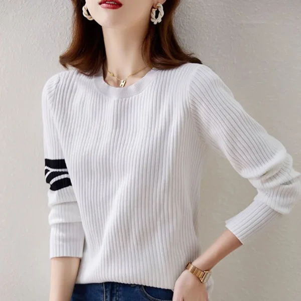 Autumn Winter Thin New O-neck Sweaters Loose Korean Interior Lapping Long Sleeve Women's Clothing Undercoat Simplicity Knitting - Image 3