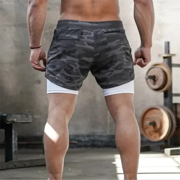 Summer Men Running Shorts 2In1 Double-deck Sport Shorts Sportswear Fitness Short Pants Training Jogging Bottom Men's Clothing - Image 2
