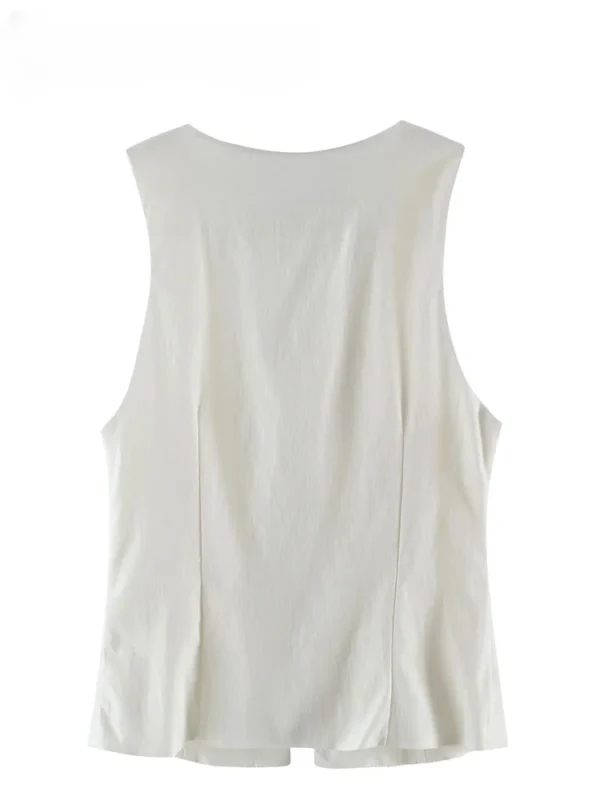 ASDS Women Fashion Lace Up Vest V Neck Sleeveless Top Y2k Vintage Solid 2024 Female Summer Sexy Party Tank Tops - Image 5