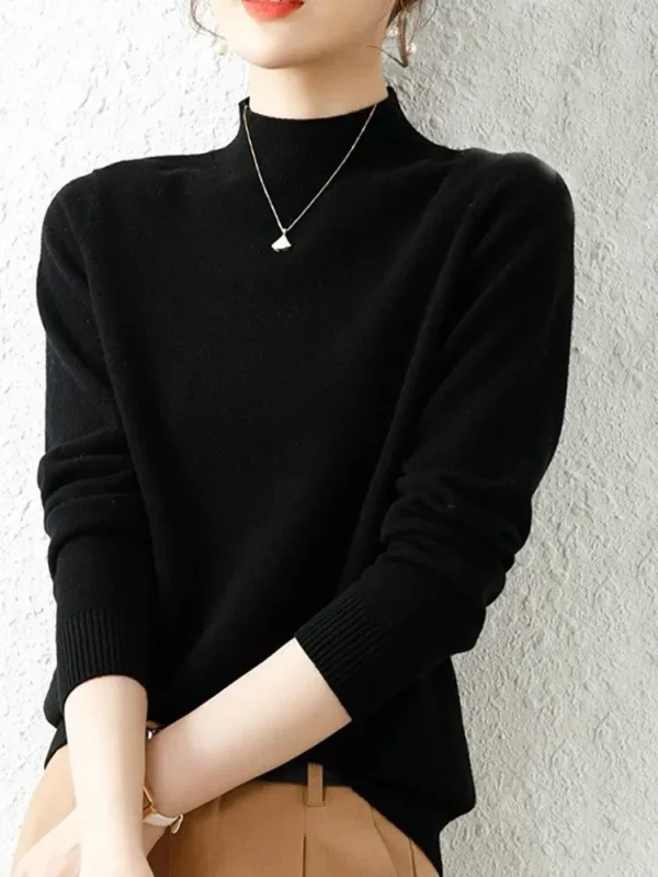 Autumn Winter Bottom Sweaters Women Fashion Chic Turtleneck Pullover Slim Long Sleeve Knitted Jumpers Soft Warm Pull Femme Top - Image 3