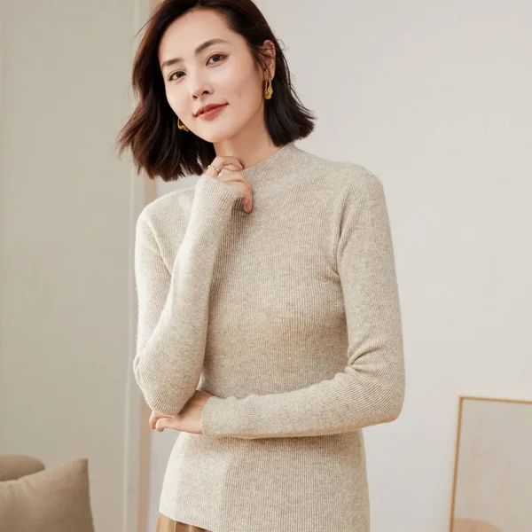 WinvyNee Womans Clothing Wool Sweater Long Sleeve Sweaters Solid Pullover Knitwear Basic 2024 New Arrivals Tops Autumn A1263003 - Image 2