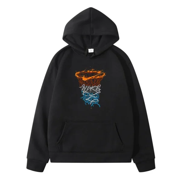 Street Style Basketball Hoop Pattern Fashion Male Clothes Y2k Man Hoodie Men Men's Clothing New in Hoodies & Sweatshirts Casual