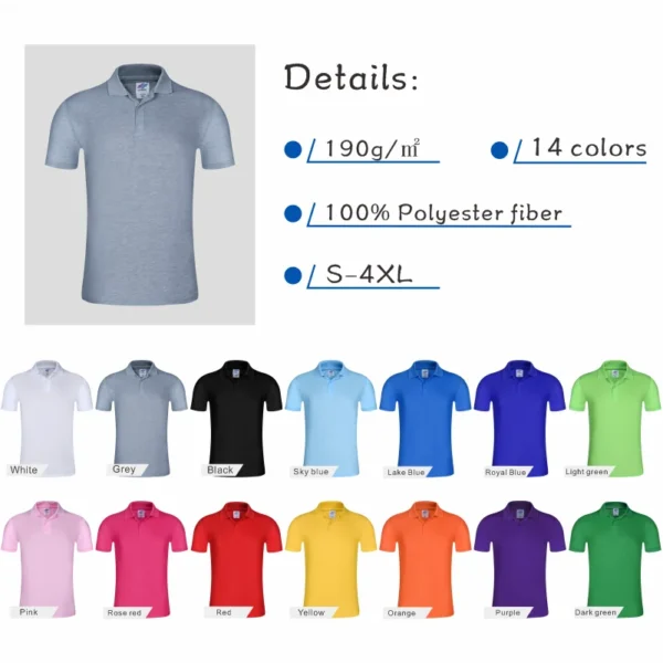 Solid Color POLO Shirt Summer Short Sleeve High Quality-price Ratio Shirt Versatile Daily Button Top 14 Colors - Image 2