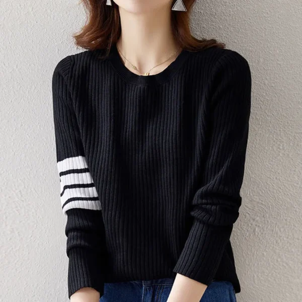 Autumn Winter Thin New O-neck Sweaters Loose Korean Interior Lapping Long Sleeve Women's Clothing Undercoat Simplicity Knitting - Image 5