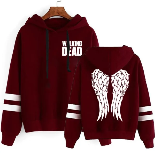 Fashion Stripe Hoodie Women Men Sweater Harajuku The Walking Dead Print Hoodie Personality Hoodie Streetwear Tops - Image 2