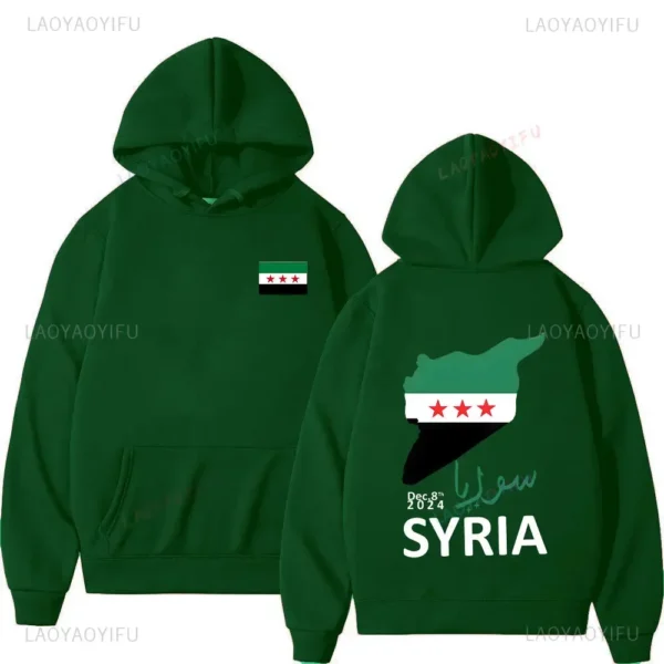 Free Syria Grpahic Sweatshirt for Men Clothes 2024 Syria Flag Long Sleeved Street Casual Hoodie Pullovers Sports GYM Tops - Image 6