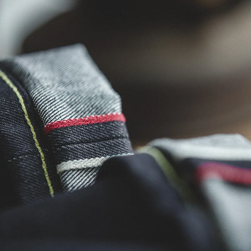 Maden Vintage 14.5oz Selvedge Raw Denim Jeans with YKK Zipper Fly Embroidery Straight Jeans Classic Men's Autumn Solid Trousers - Image 3