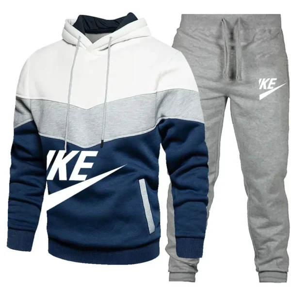 2 Pieces Sets Tracksuit Hooded Sweatshirt +Drawstring Pants Male Sport Hoodies Running Sportswear Men Women Brand Autumn Winter - Image 2