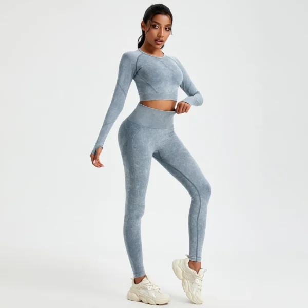Wash Autumn Pant Sets Skinny Stretch Sport Pant Sets Beautiful Activewear Exercise Activewear Running Sport Leggings - Image 6