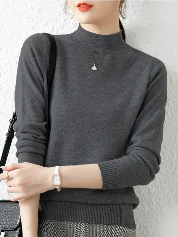 Autumn Winter Bottom Sweaters Women Fashion Chic Turtleneck Pullover Slim Long Sleeve Knitted Jumpers Soft Warm Pull Femme Top - Image 2