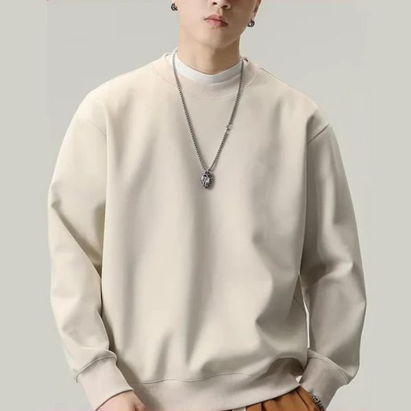 400g Heavy Weight Round Necked Sweatshirts Loose Solid Color for Spring Autumn Men women's Casual Sports Top Pullover M-4XL