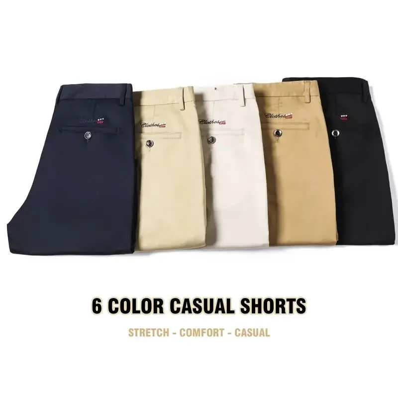 2024 Summer Thin Casual Shorts Men Traight Elastic Business Fashion Short Pants High Quality Male Brand Solid Color - Image 4