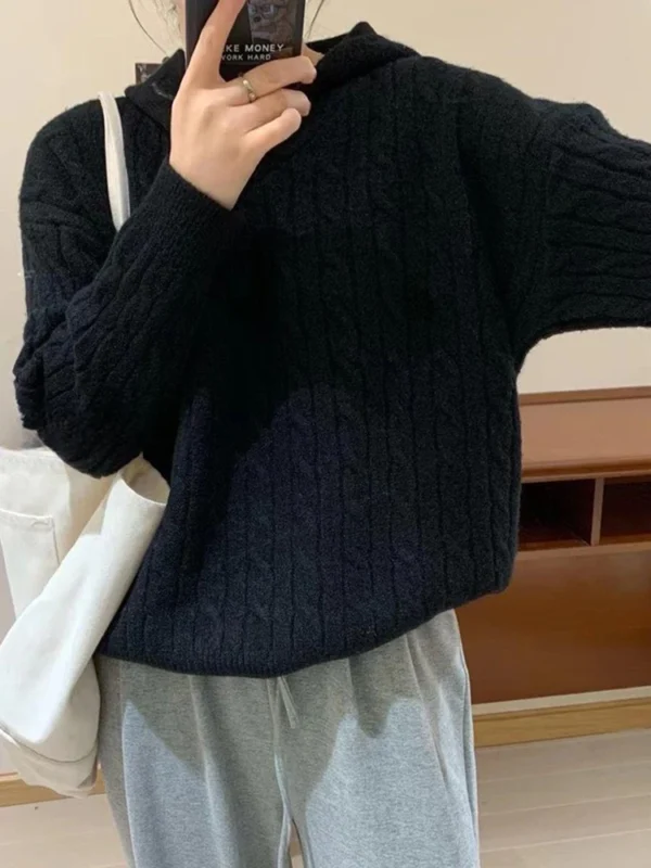 AOSSVIAO Korean Women's Sweater Loose Turtleneck Sweaters Warm Solid Pullover Knitwear Basic Female Tops Autumn Winter 2024 - Image 5