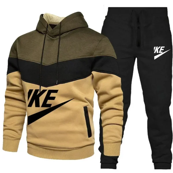2 Pieces Sets Tracksuit Hooded Sweatshirt +Drawstring Pants Male Sport Hoodies Running Sportswear Men Women Brand Autumn Winter - Image 3