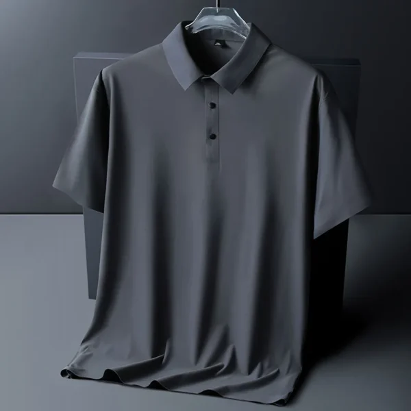 polo shirt men 6XL 7XL 8XL Summer new High quality mens short-sleeved polo shirt Ice silk Men's business casual polo shirt 2212 - Image 3