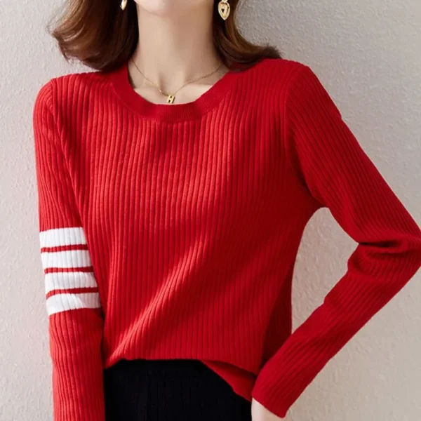 Autumn Winter Thin New O-neck Sweaters Loose Korean Interior Lapping Long Sleeve Women's Clothing Undercoat Simplicity Knitting
