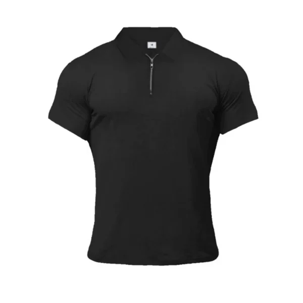 New Summer Fashion Polo Shirt Mens Stretch Cotton Sports Polos Male Zipper Short Sleeve Slim Fit T Shirt Casual Gym Clothing - Image 6