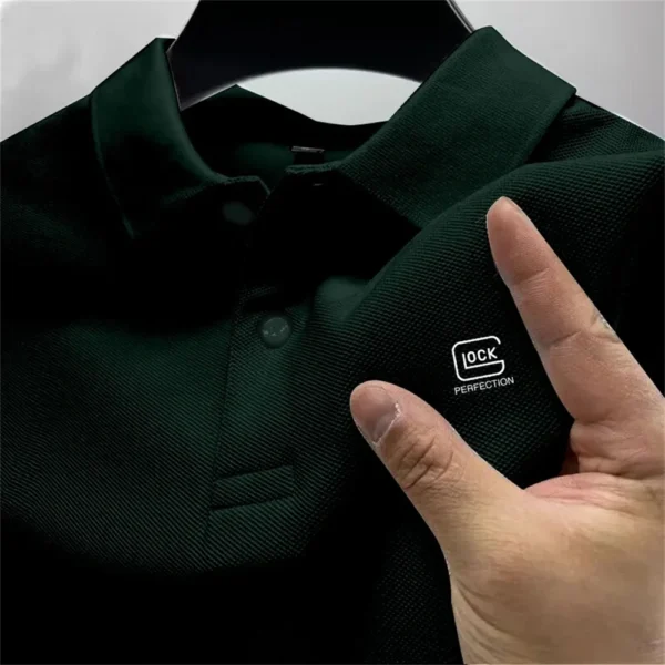 New men selling breathable quick drying T-shirt business casual POLO shirt summer new fashion short-sleeved clothing solid color - Image 2