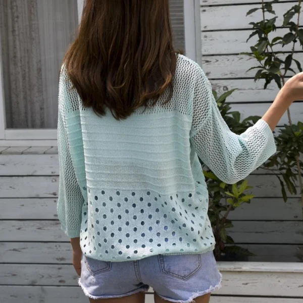 Spring and Summer New Ice Silk Knitted Vest Top Hollow Out Thin Bottoming Sling Streetwear Womens Clothing White Shirt - Image 5