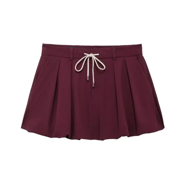 UNIZERA 2024 Autumn New Product Fashion Casual Women's Zipper Pocket Decoration Jacket Coat Lantern Mini Skirt Set - Image 5