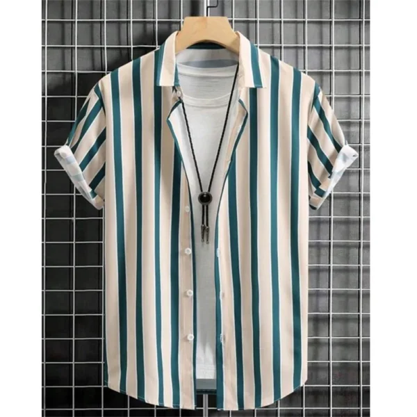 Hawaiian Beach Shirts Summer Men Shirt 3D Print Vintage Stripe Shirt Men Fashion Streetwear Short Sleeve Blouse Vocation Clothes - Image 6