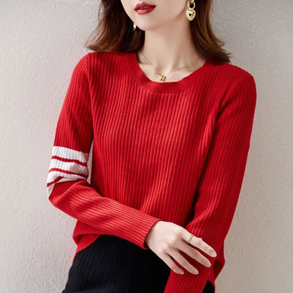 Autumn Winter Thin New O-neck Sweaters Loose Korean Interior Lapping Long Sleeve Women's Clothing Undercoat Simplicity Knitting - Image 2