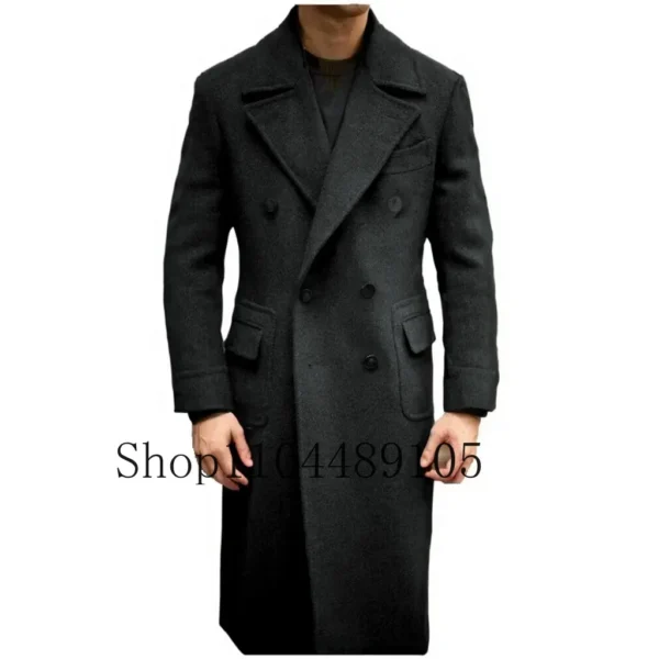 Men Clothing Double Breasted Notch Lapel Fitted Suit Blazer Advanced Customization Men’s Designer Clothes Coarse Woolen Fabrics - Image 4
