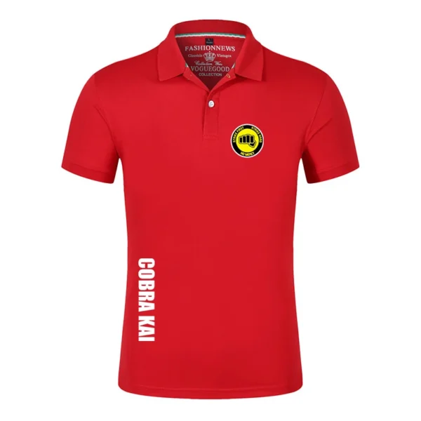 2025 Cobra kai Printing New Men's Fashion Summer Short Sleeves Solid Color Classic Casual Slim Ordinary Polos Shirt Tops - Image 5