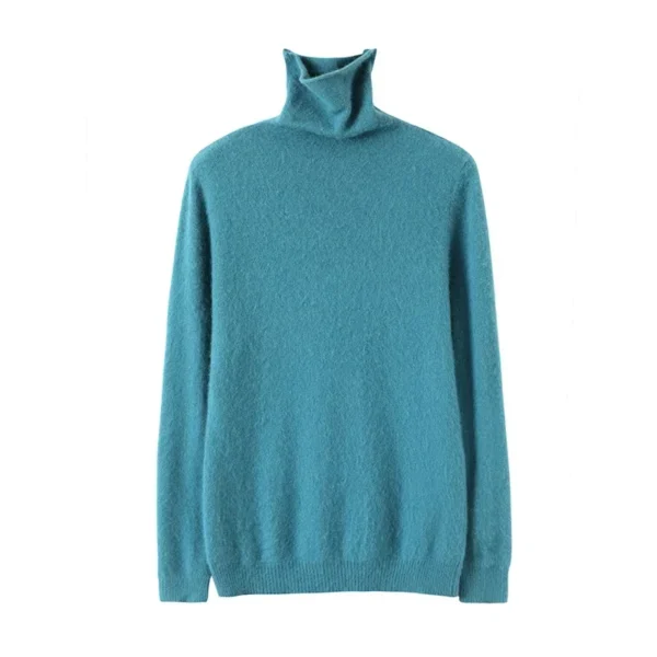 WinvyNee Women Clothing Mink Cashmere Sweater Half High Collar Solid Tops Outerwears 2024 Knitted Oversized Pullover A1248005 - Image 5