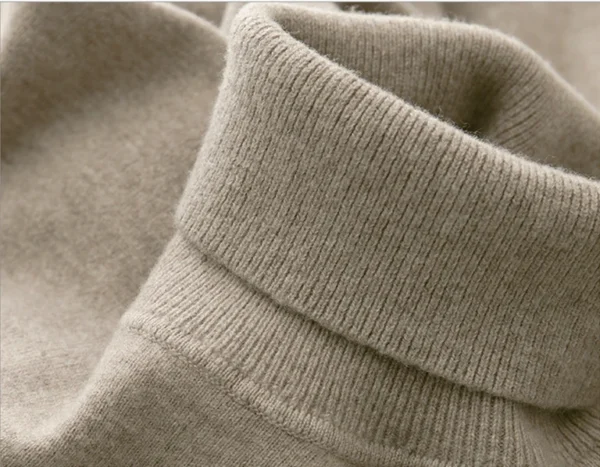 100% Cashmere Wool Men's Turtleneck Knit Sweater 2024 Autumn Winter High Collar Warm Jumper Men Turtle Neck Knitted Pullover - Image 3