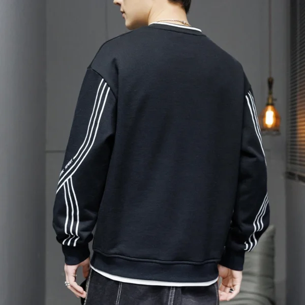 Large Size Sweater M-8XL Winter Solid Color Striped Simple Casual Warm Round Neck High-quality Sweater 50kg-150kg Can Be Worn - Image 6